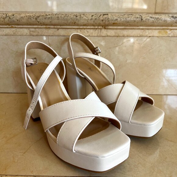 Platform White Heels - Picture 1 of 3